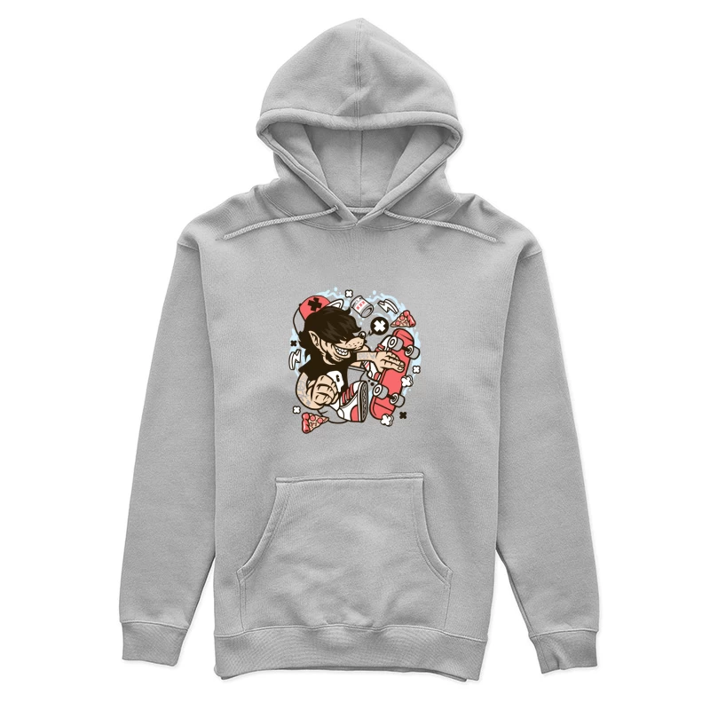 Skateur rebelle avec accessoires Femme Sweat à capuche