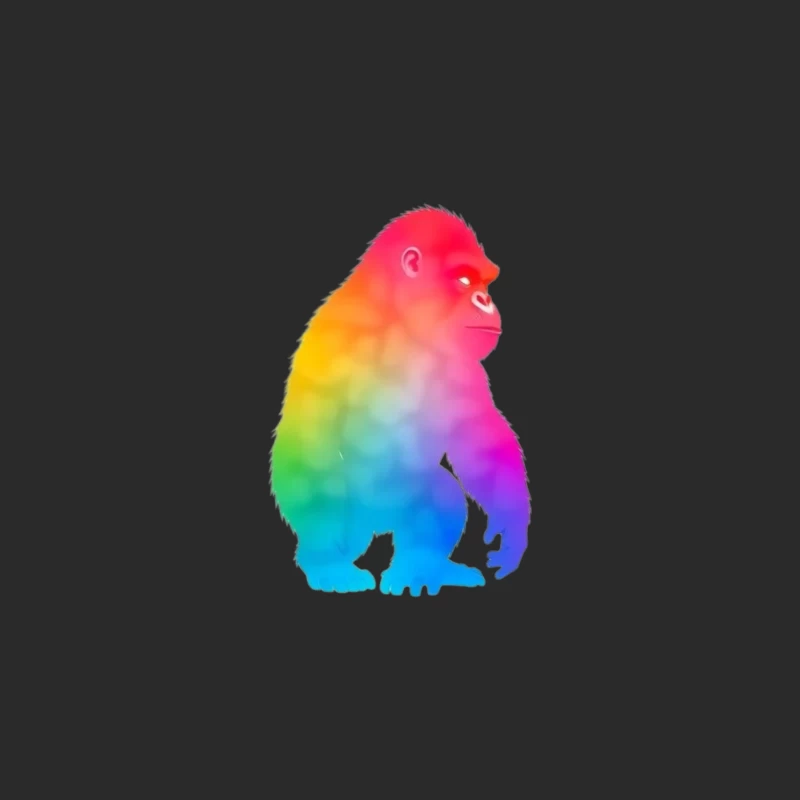 Rainbow Gradient Gorilla Silhouette Art Baseball Cap