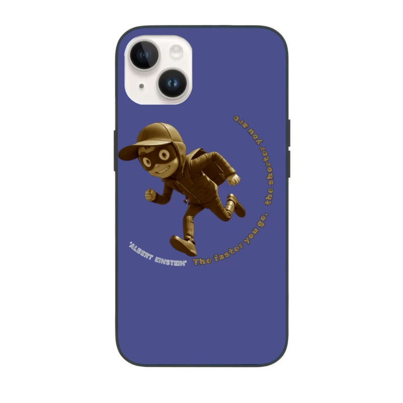 Vintage-Style Cartoon Runner with Mysterious Mask iPhone Case