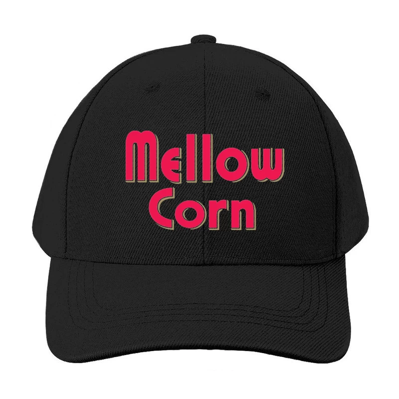 Retro Pink "Mellow Corn" Typography Logo Design Baseball Cap