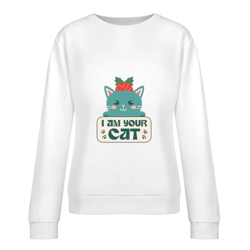 Carte de Chat Mignon Femme Sweat-shirt à enfiler