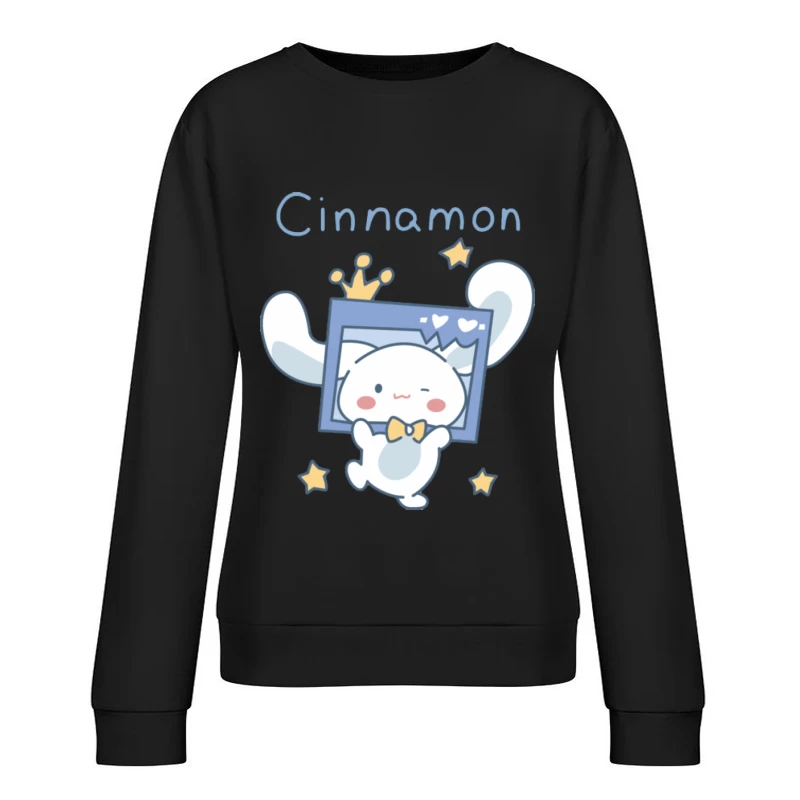 Niedlicher Hase mit Krone und Sternen Damen Pullover Sweatshirt
