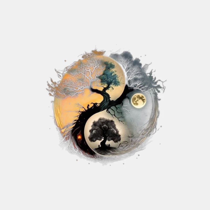 Yin Yang Tree Art Male Tank Top