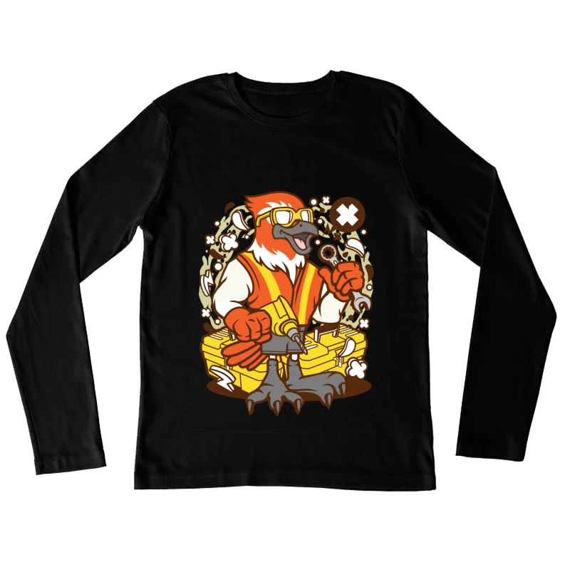 Oiseau bricoleur avec outils Femme Manches Longues T-Shirt