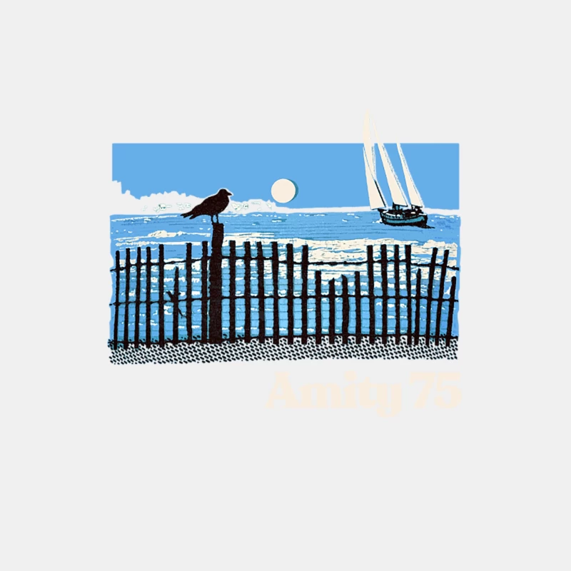 Amity 1975 - The Summer Of Jaws - Vintage Style Souvenir Design Male Tank Top