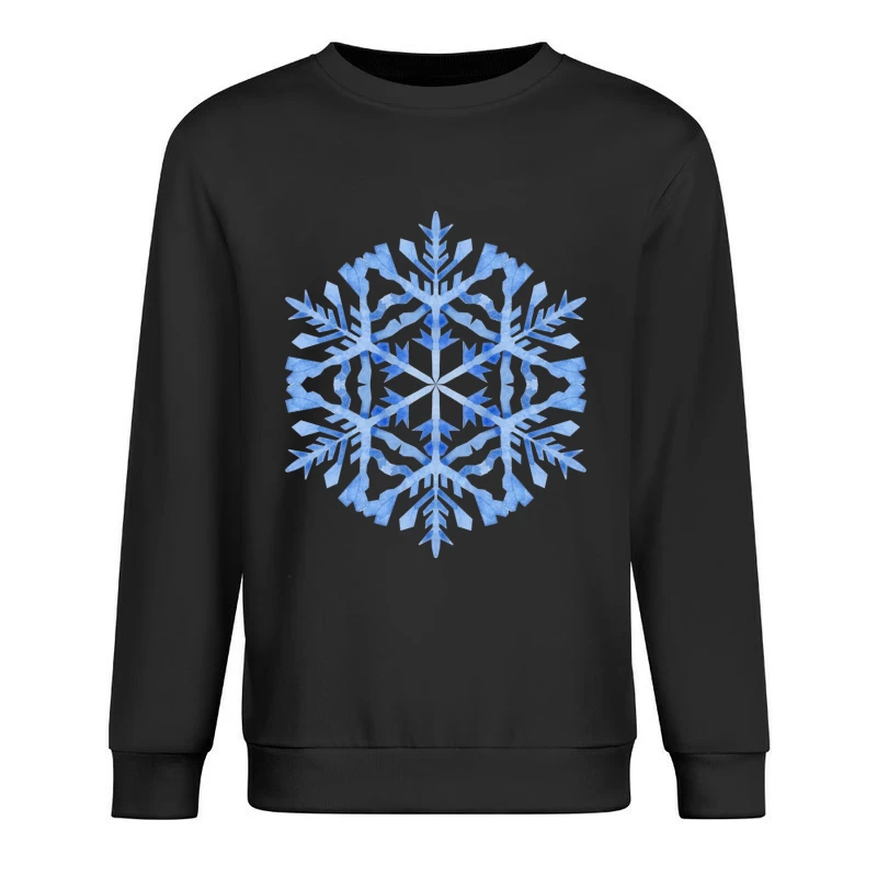 Flocon de neige bleu aquarelle Homme Sweat-shirt à enfiler