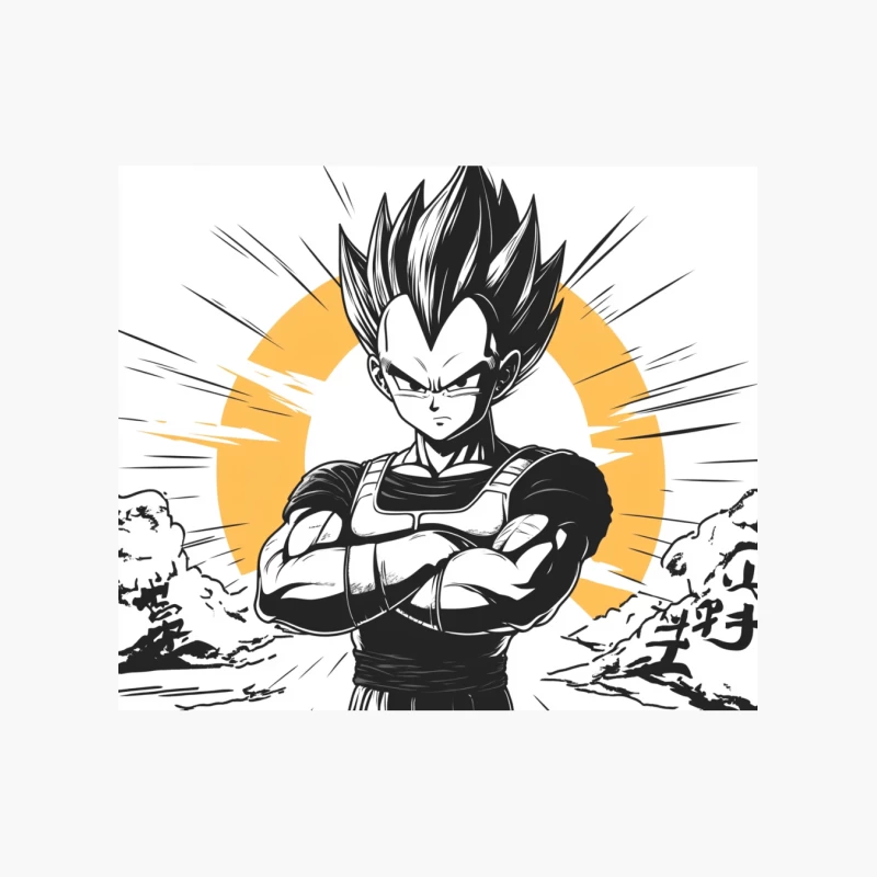 Fierce Vegeta: Iconic Dragon Ball Character with Spiky Hair Cotton Tote Bag