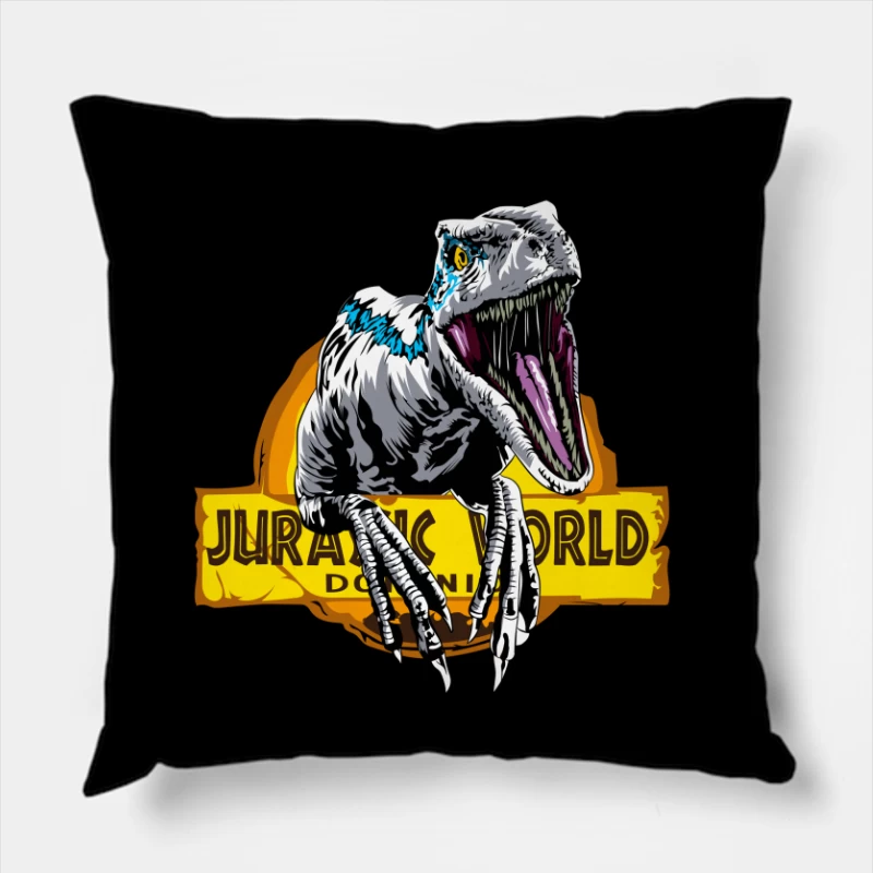 Jurassic World Velociraptor Logo Throw Pillow