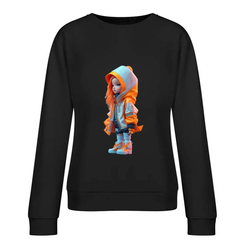 Kind in futuristischer Kleidung Damen Pullover Sweatshirt