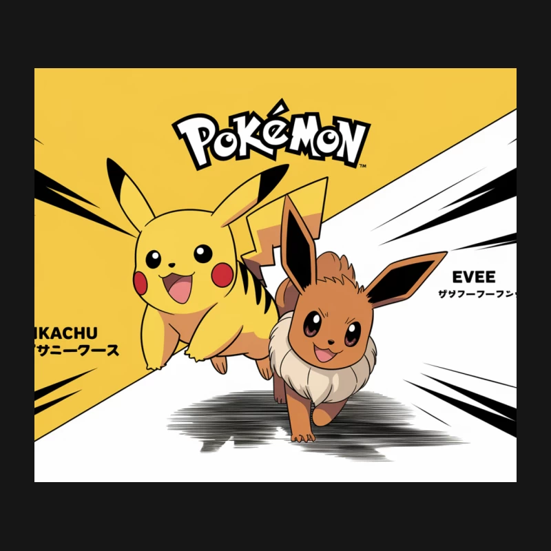 Pikachu and Eevee: Iconic Pokemon Characters Mouse Pad