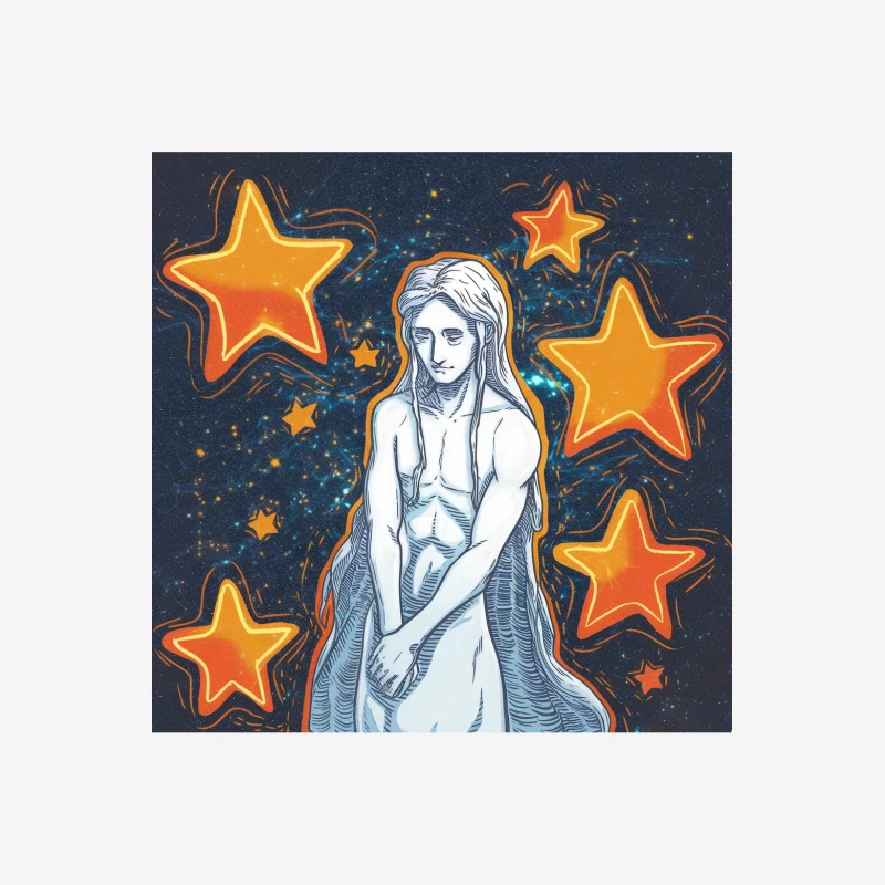 Celestial Goddess Amidst Starry Night Female T-Shirt