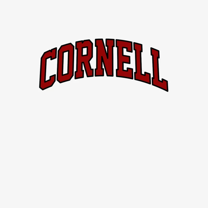 Cornell University Red Arched Text Logo Male Long Sleeve T-Shirt