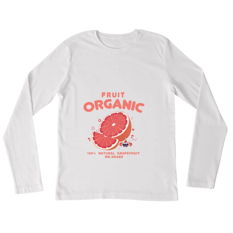 Organischer Grapefruit-Charakter-Entwurf Damen Langarm T-Shirt