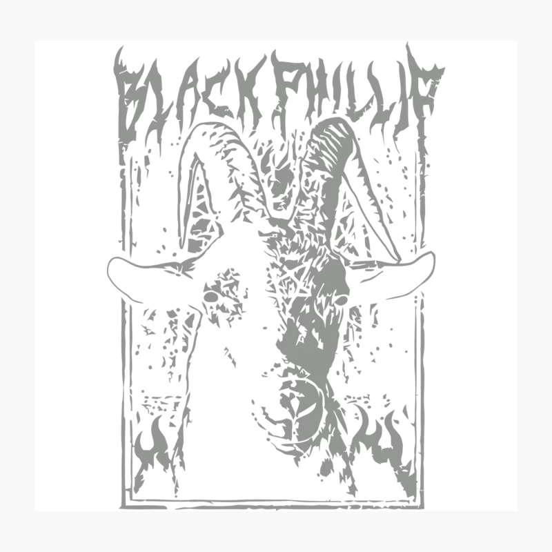 Demonic Black Metal Album Cover with Goat Skull Throw Pillow