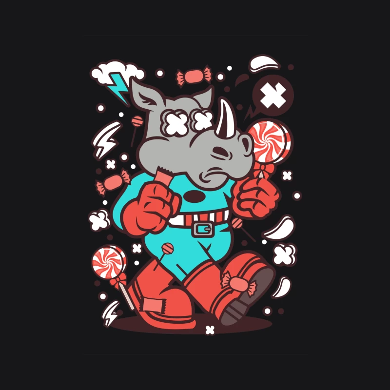 Rhino super-héros, sucettes et bonbons Homme Sweat à capuche