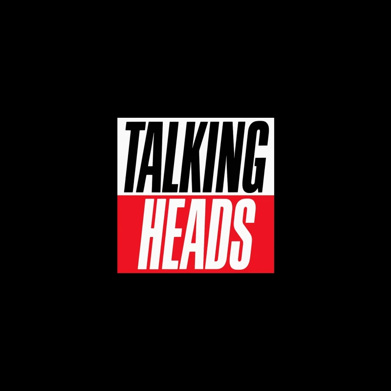 Talking Heads Classic Band Logo Design in Black and Red Typography Travel Mug