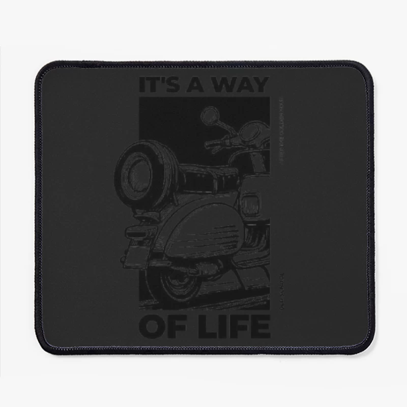 Vintage Scooter Lifestyle Illustration Mouse Pad