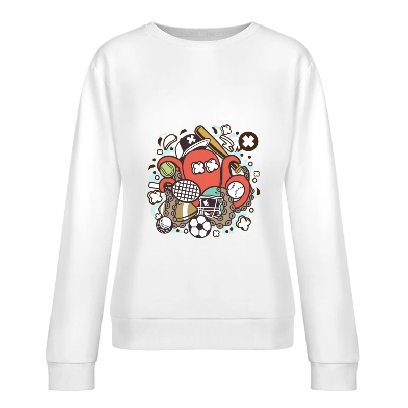 Octopus sportif avec balles et équipement Femme Sweat-shirt à enfiler