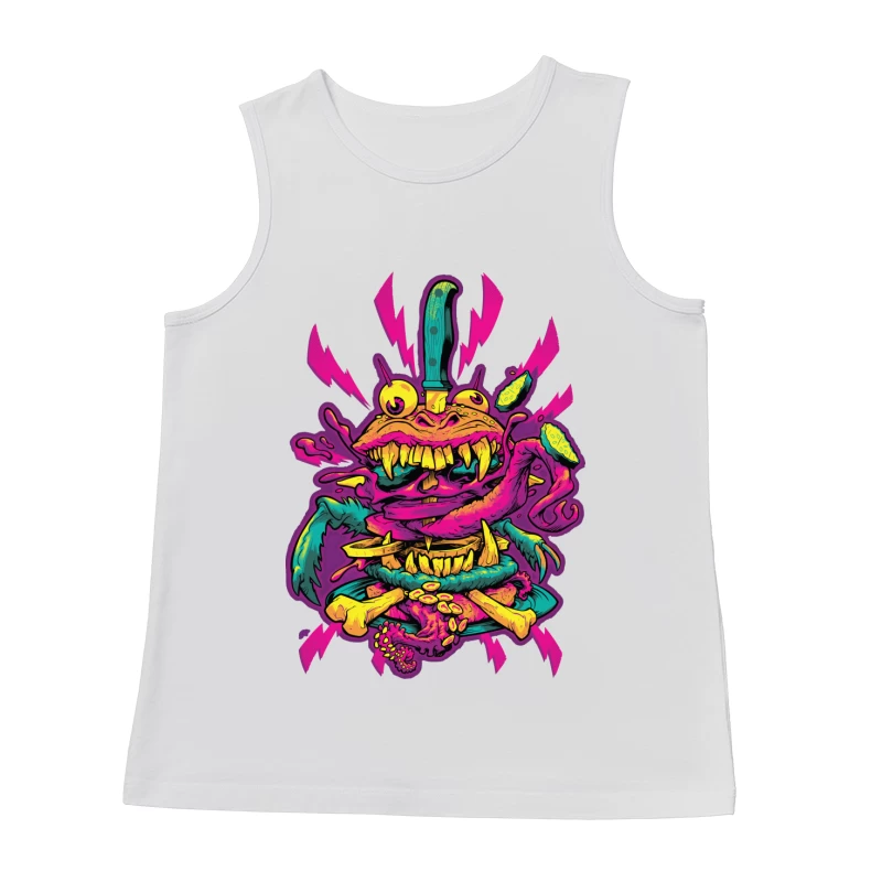 Colorful Grotesque Monster with Knife Male Tank Top