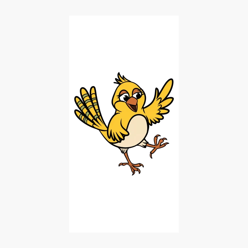 Cheerful Yellow Cartoon Bird Character iPhone Case