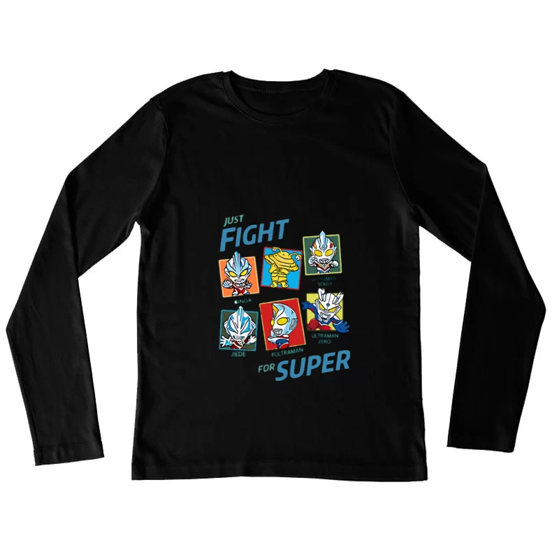 Design de super-héros Ultraman Femme Manches Longues T-Shirt