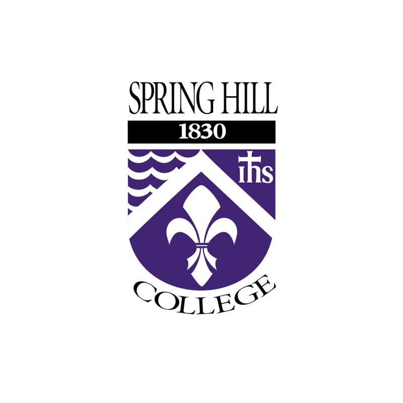 Spring Hill College Historic Shield Logo with Religious Symbolism (Est. 1830) Throw Pillow