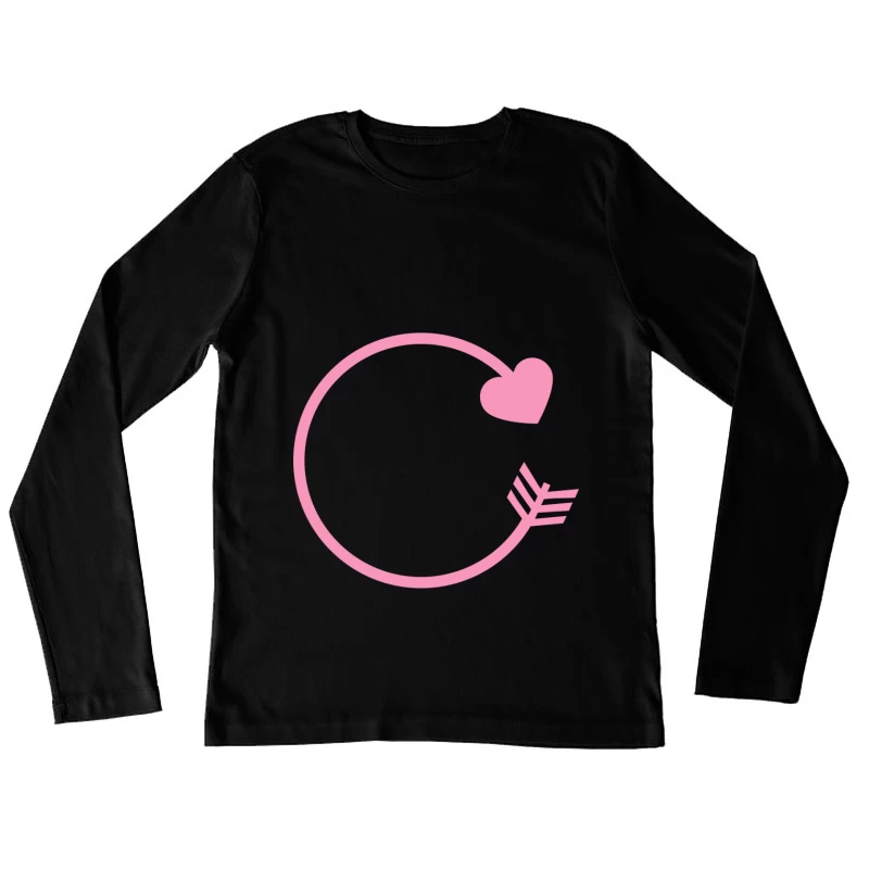 Flèche circulaire et cœur Femme Manches Longues T-Shirt