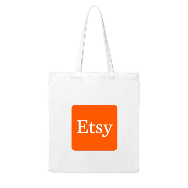 Etsy Official Logo - Orange Square E-commerce Marketplace Icon Cotton Tote Bag