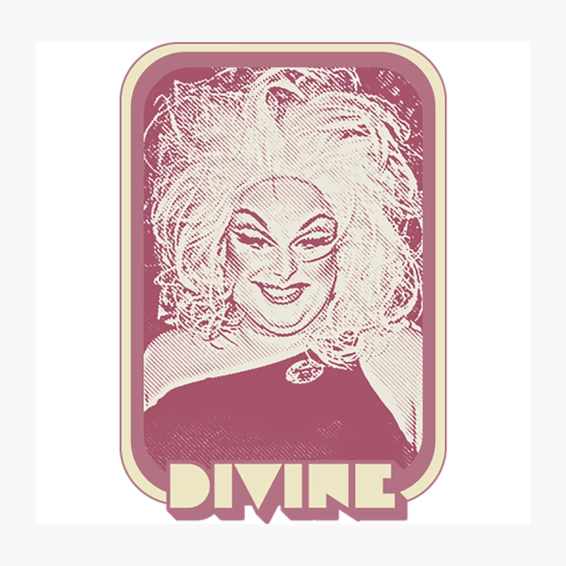 Divine   Retro 80s Style Fan Art Throw Pillow