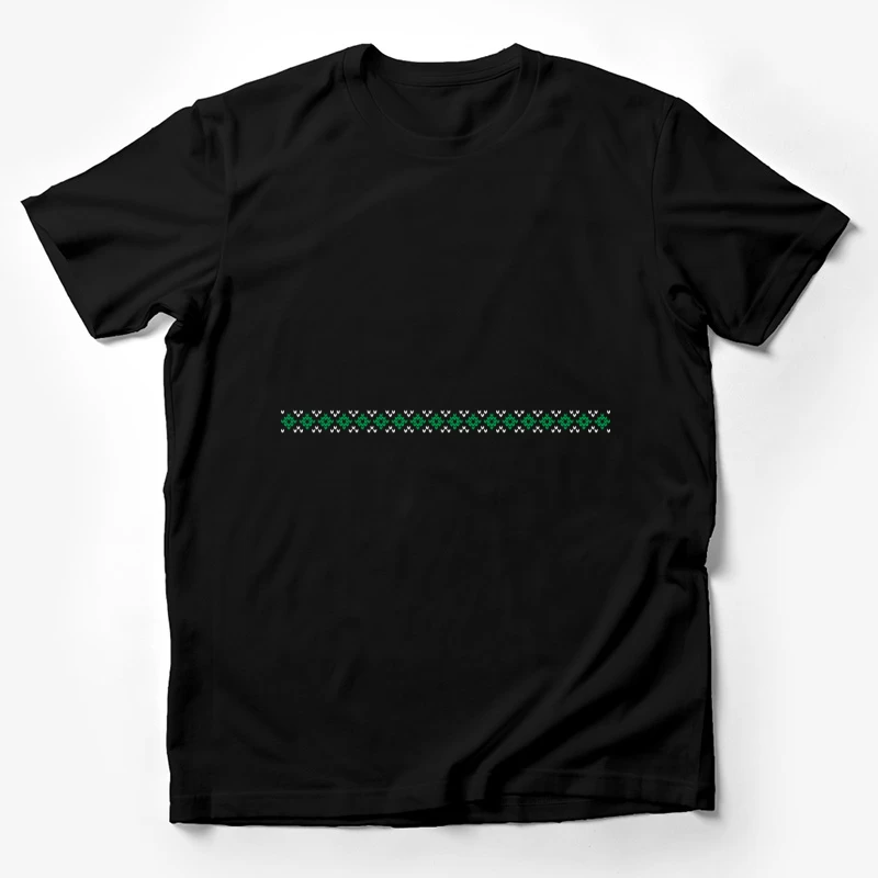 Motif géométrique en vert et blanc Homme T-Shirt
