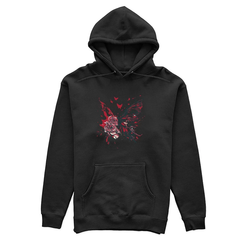 Ailes de papillon avec roses Femme Sweat à capuche