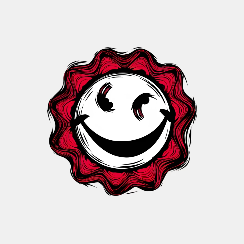 Visage souriant avec un motif à rayons Homme Débardeur