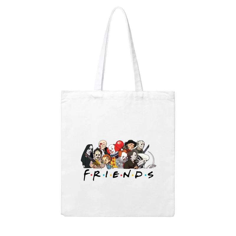 Horror Characters Parodying Friends Cotton Tote Bag