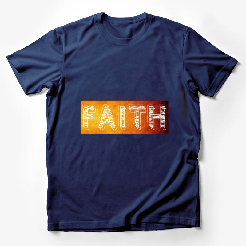 Inspirational Typography of Faith Male T-Shirt