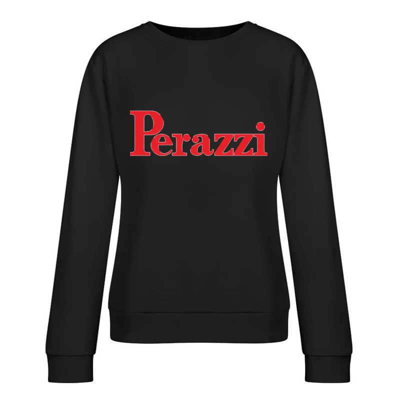 Perazzi Red Logo Typography Female Pullover Sweatshirt