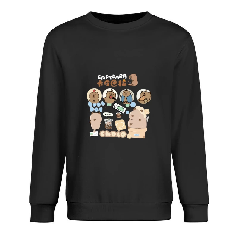 Illustrations Adorables de Capybara Homme Sweat-shirt à enfiler