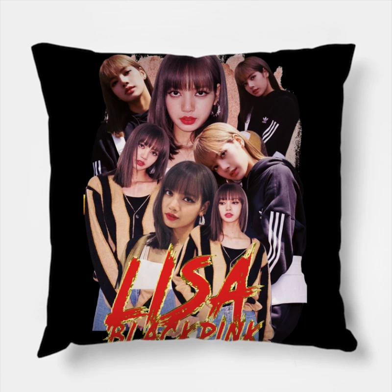 Lisa from BLACKPINK - K-pop Idol and Fashion Icon Throw Pillow
