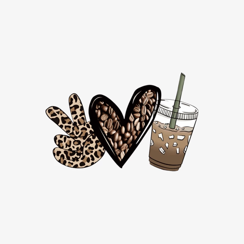 Frieden, Liebe und Eiskaffee Damen Langarm T-Shirt