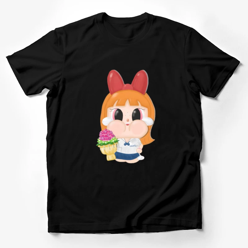 Schulmädchen mit Blumen Herren T-Shirt