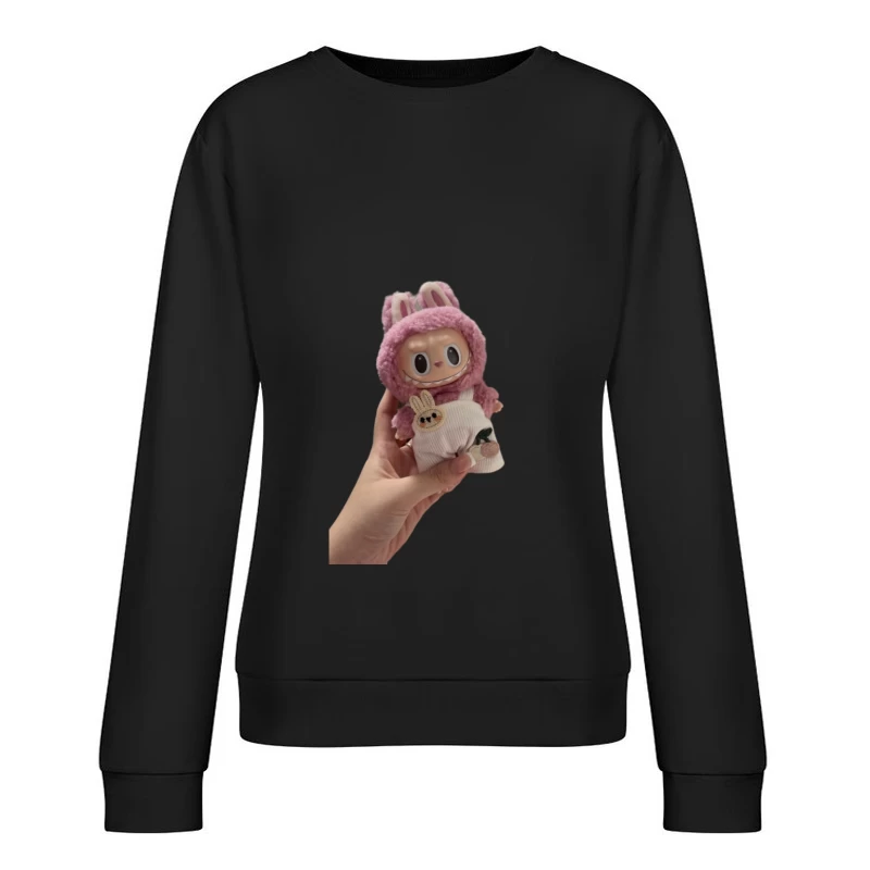 Niedliche Puppe im rosa Hasenkostüm Damen Pullover Sweatshirt
