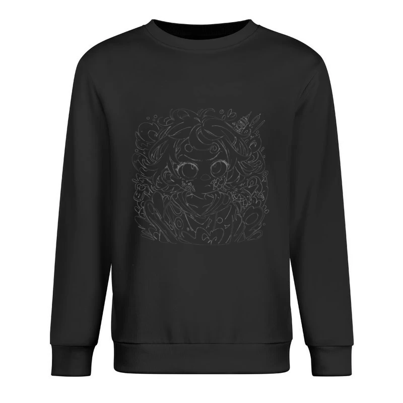 Cartoon abstract Male Pullover Sweatshirt