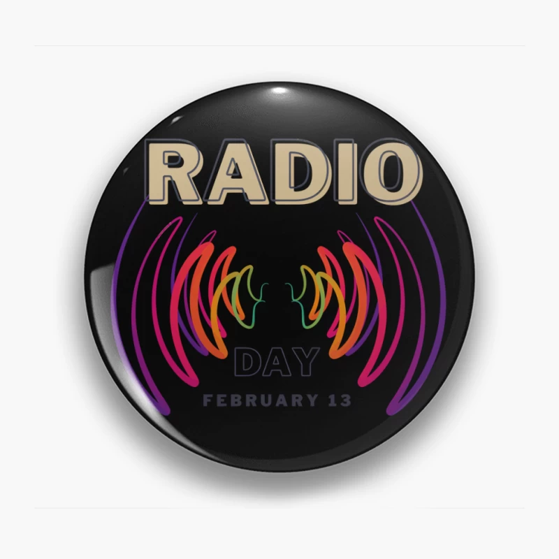 Radio Day – Vibrant Soundwave Celebration Pin