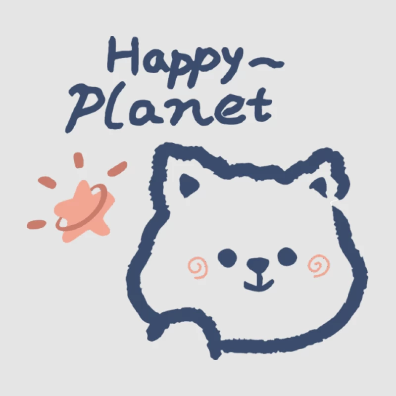 Fröhlicher Planet mit Katze und Stern Herren Pullover Hoodie