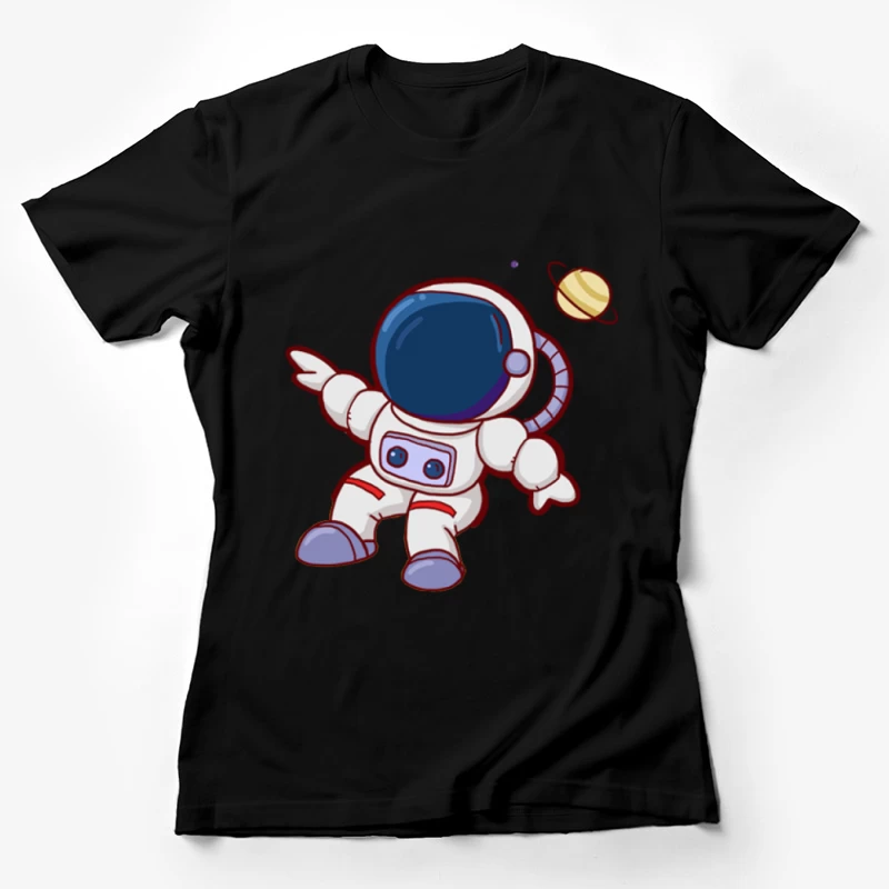 Astronaut im Weltraum mit Planet Damen T-Shirt