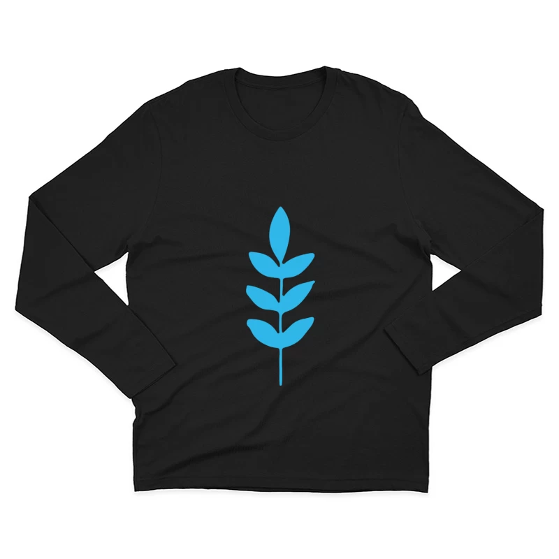 Silhouette de Branche Bleue Homme Manches Longues T-Shirt