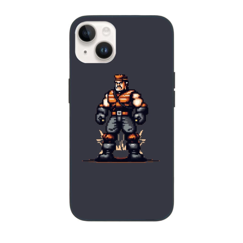 Retro Pixel Art Military Combat Hero iPhone Case