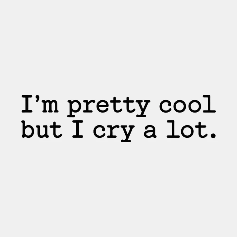 Emotional Contradiction: Cool Yet Tearful Typography Bucket Hat