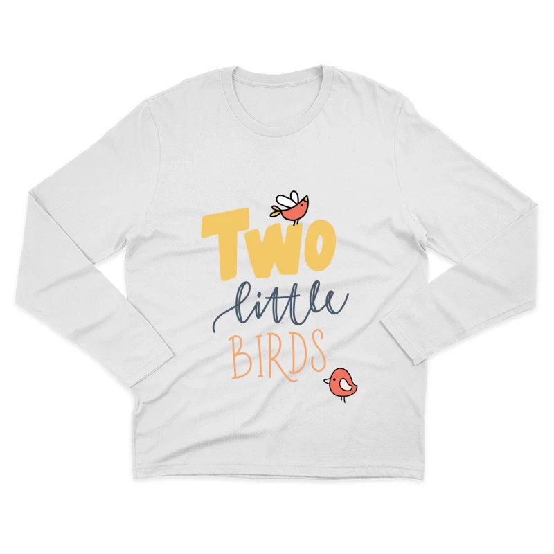 Deux petits oiseaux colorés Homme Manches Longues T-Shirt