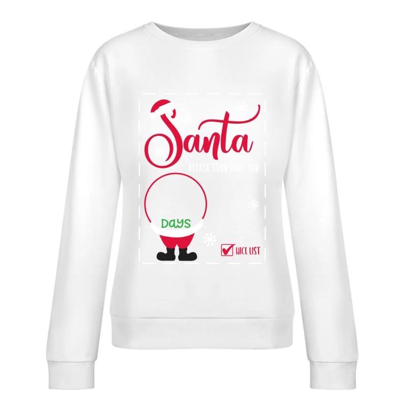 Compte à rebours de Noël avec liste des gentils Femme Sweat-shirt à enfiler