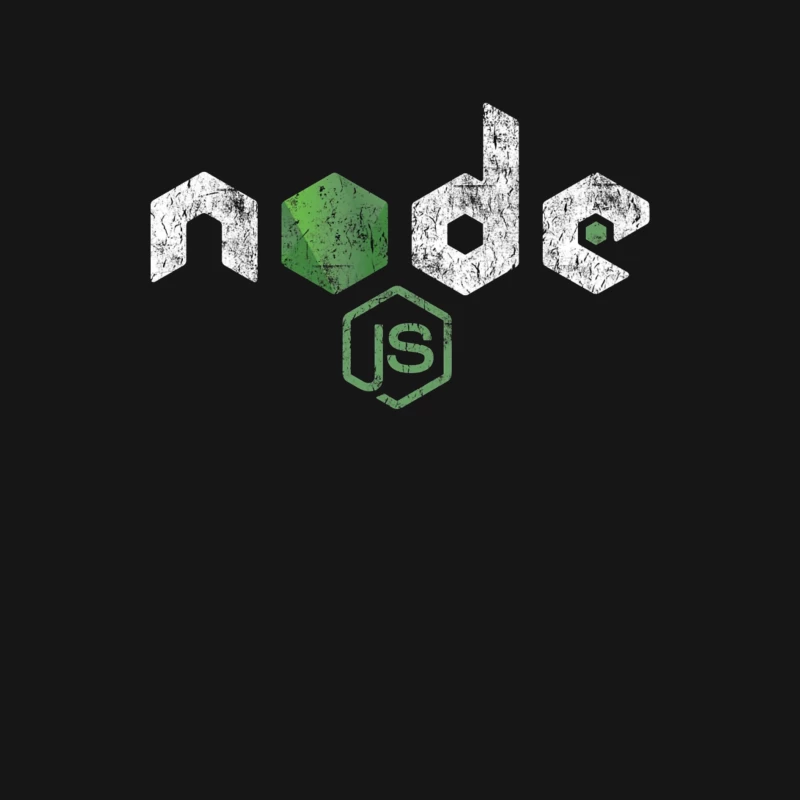 Node.js Programming Technology Logo with Distressed Effect Male Long Sleeve T-Shirt